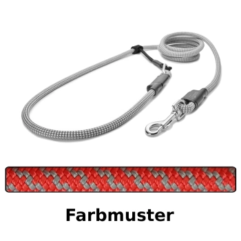 EASYLONG Hundeleine - M - 4m - rot mit grauem swirl